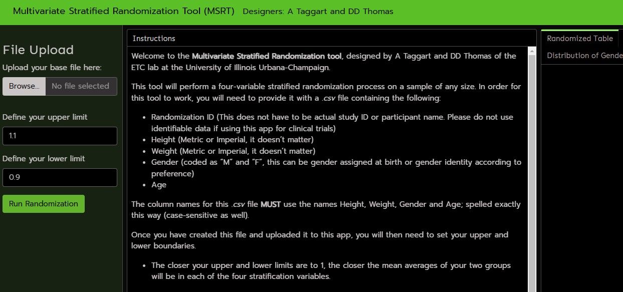 Multivariate Stratified Randomization Tool (using FlexDashboard)